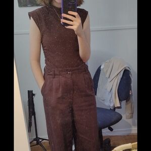 Reformation Lindy Knit Top in Cafe Brown